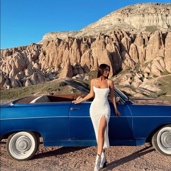 ZARA DRAPED MIDI DRESS - Picture 11 of 16